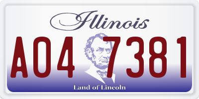 IL license plate A047381