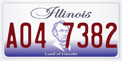 IL license plate A047382