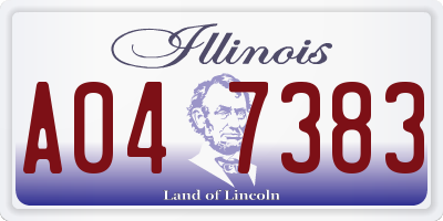 IL license plate A047383