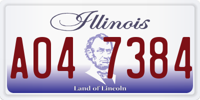 IL license plate A047384