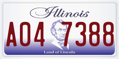 IL license plate A047388
