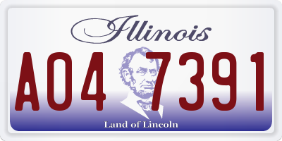 IL license plate A047391