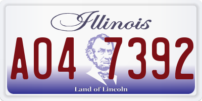 IL license plate A047392