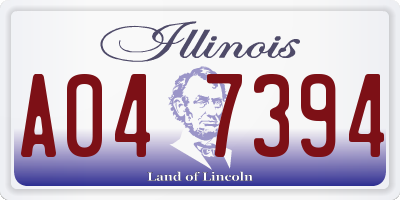 IL license plate A047394