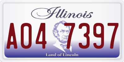 IL license plate A047397