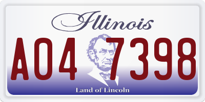IL license plate A047398