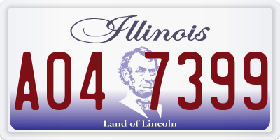 IL license plate A047399