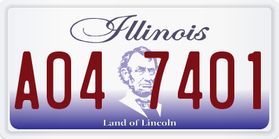 IL license plate A047401
