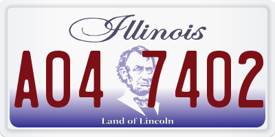 IL license plate A047402