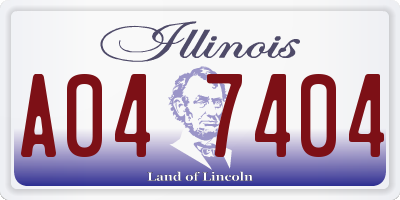 IL license plate A047404