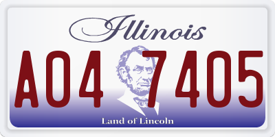 IL license plate A047405