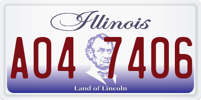 IL license plate A047406