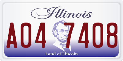 IL license plate A047408