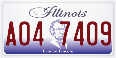IL license plate A047409