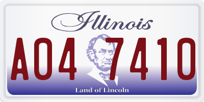 IL license plate A047410