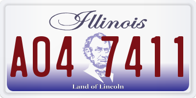 IL license plate A047411