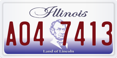 IL license plate A047413