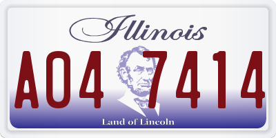 IL license plate A047414