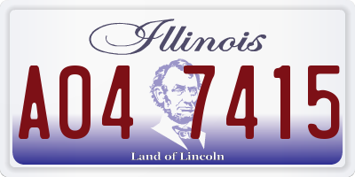 IL license plate A047415