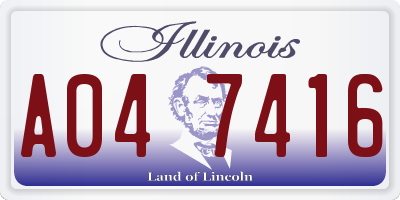 IL license plate A047416