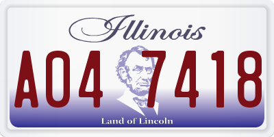 IL license plate A047418