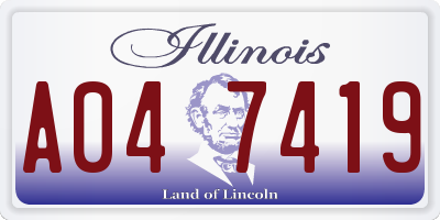 IL license plate A047419