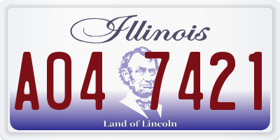 IL license plate A047421