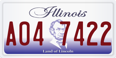 IL license plate A047422