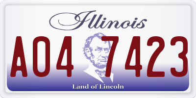 IL license plate A047423