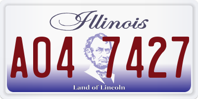 IL license plate A047427
