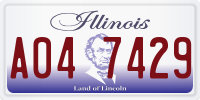 IL license plate A047429
