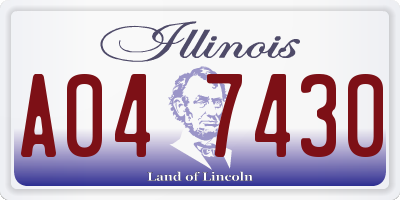 IL license plate A047430