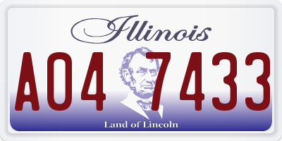 IL license plate A047433