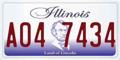 IL license plate A047434