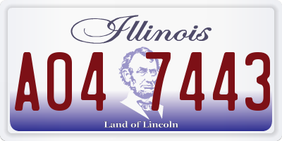 IL license plate A047443