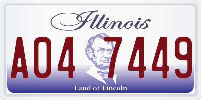 IL license plate A047449