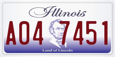 IL license plate A047451