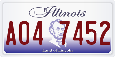 IL license plate A047452