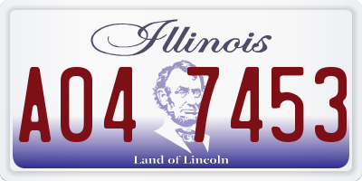 IL license plate A047453