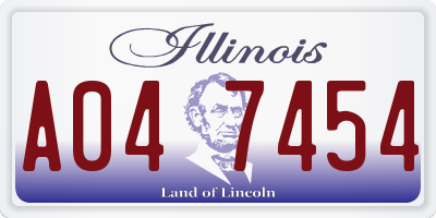 IL license plate A047454