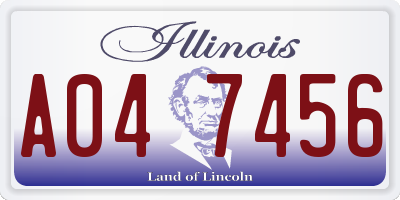IL license plate A047456