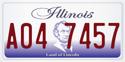 IL license plate A047457
