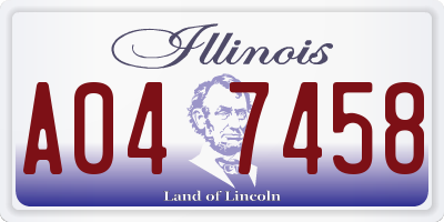 IL license plate A047458