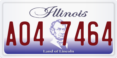 IL license plate A047464