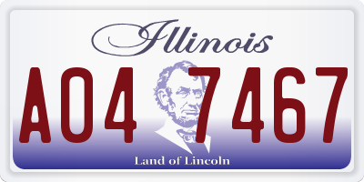 IL license plate A047467