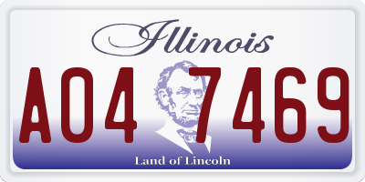 IL license plate A047469