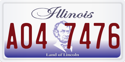 IL license plate A047476