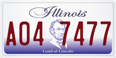 IL license plate A047477