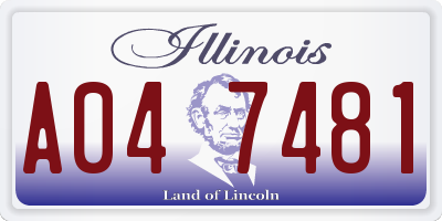 IL license plate A047481