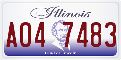 IL license plate A047483